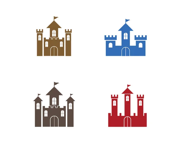 Castelo Logotipo Vetor Modelo Ilustração —  Vetores de Stock