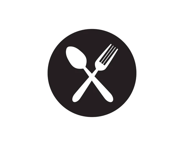 kaşık ve çatal logo şablonu çizimi