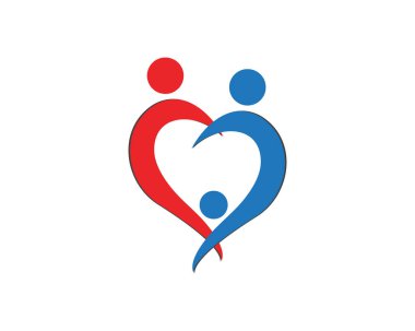 Kalp Logosu Şablonu vektör çizimi