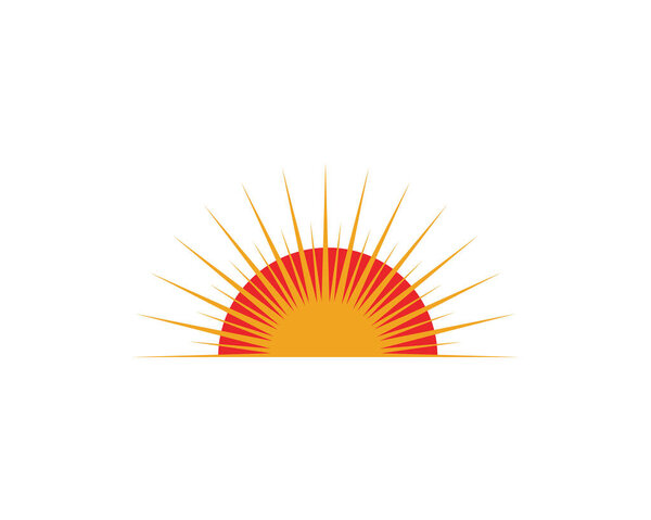 Sun logo and symbols star icon web Vector