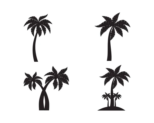 Palmera Verano Logo Plantilla Vector Ilustración — Archivo Imágenes Vectoriales