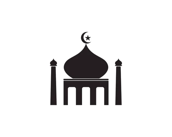 Islamitische Moskee Logo Vector Pictogram Sjabloon — Stockvector
