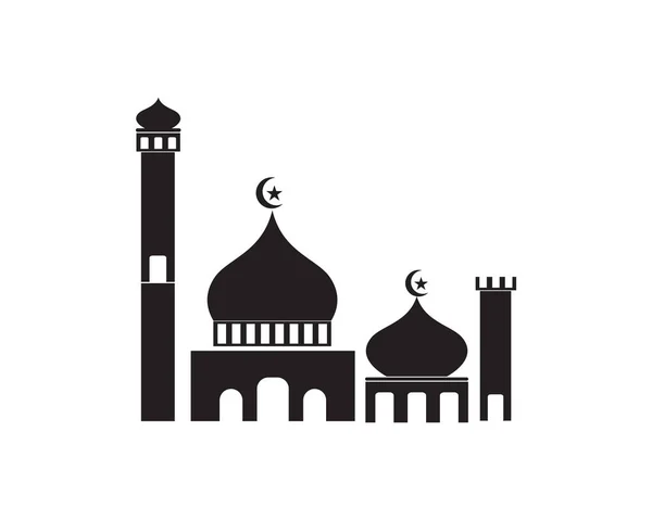 Islamitische Moskee Logo Vector Pictogram Sjabloon — Stockvector