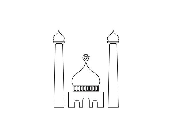 Islamic Mosque Logo Vector Icon Template — Stock Vector