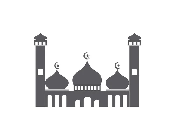 Islamitische Moskee Logo Vector Pictogram Sjabloon — Stockvector