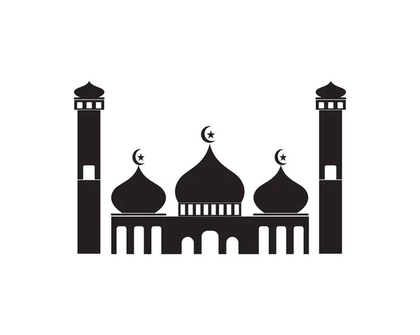 Iszlám Mecset Logó Vektor Ikon Sablon — Stock Vector
