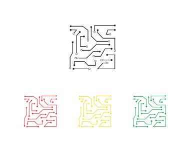 Circuit illüstrasyon tasarım vektör logo teknolojisi