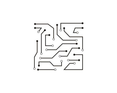 Circuit illüstrasyon tasarım vektör logo teknolojisi
