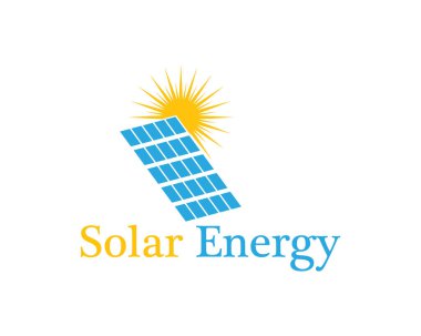 Güneş enerjisi logo vektör şablonu