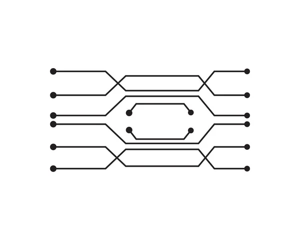 Circuit Gambar Desain Vektor Logo Teknologi Simbol - Stok Vektor