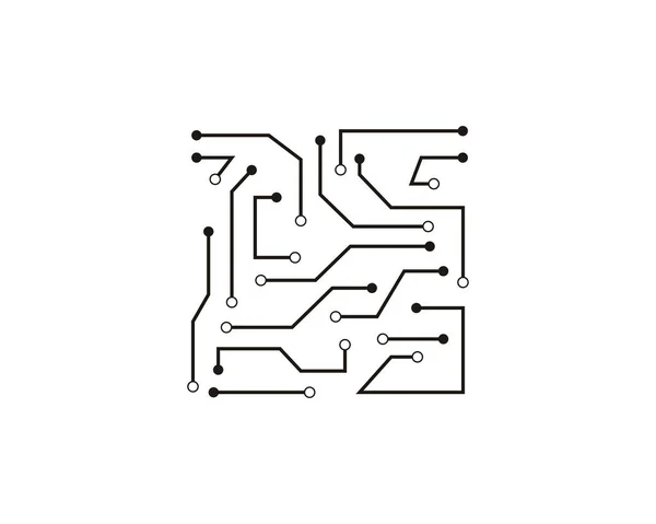 Circuit Illustration Design Vektor Symbol Logotyp Teknik — Stock vektor