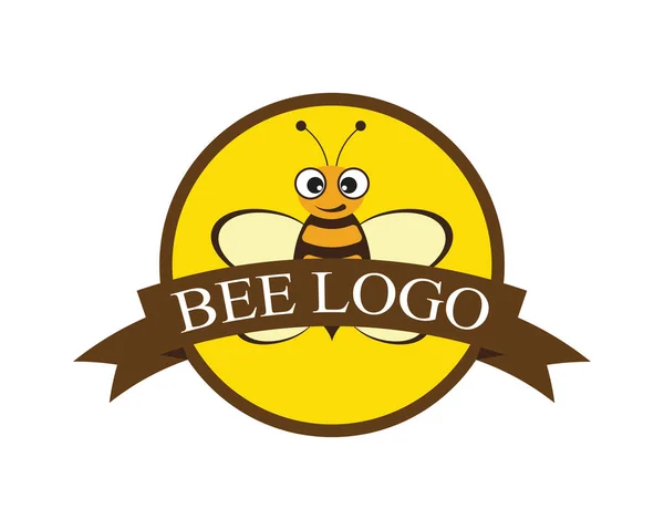 Modèle Logo Abeille Illustration Icône Vectorielle — Image vectorielle