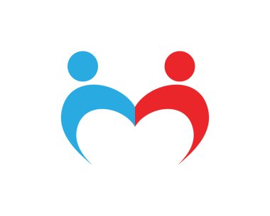 Aile bakımı aşk logosu örnekleme tasarımı