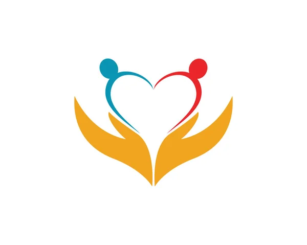 Οικογένεια Φροντίδα Αγάπη Λογότυπο Πρότυπο Εικονογράφηση — Διανυσματικό Αρχείο