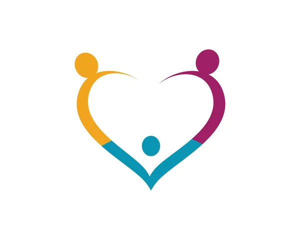 Cuidado Familiar Amor Logotipo Plantilla Ilustración Diseño — Archivo Imágenes Vectoriales