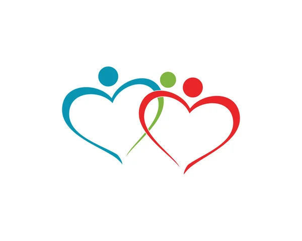 Cuidado Familiar Amor Logotipo Plantilla Ilustración Diseño — Archivo Imágenes Vectoriales