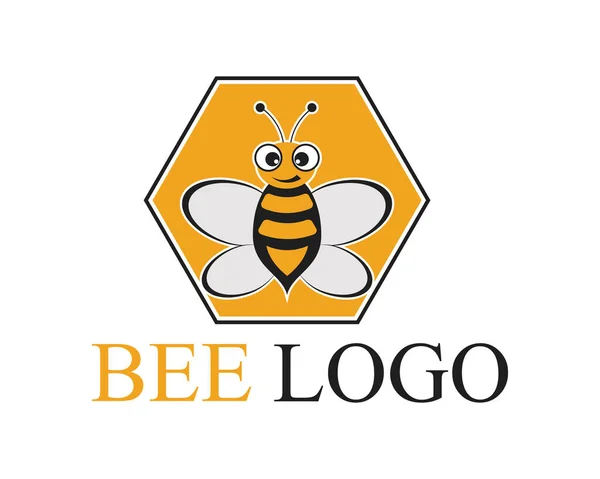 Modèle Logo Abeille Illustration Icône Vectorielle — Image vectorielle