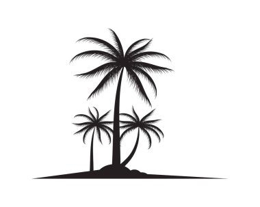 Palmiye ağacı logo şablonu vektör çizimi