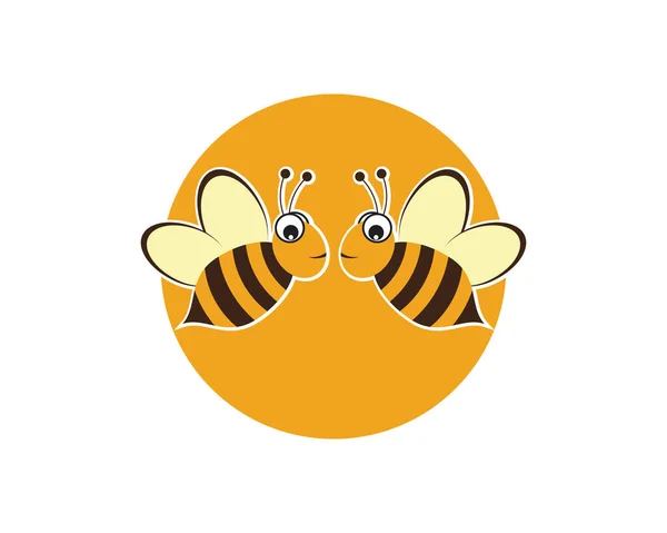 Bee Logo Mall Vektor Ikon Illustration Design — Stock vektor