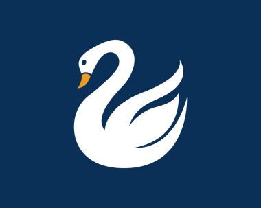 Kuğu logosu Şablon tasarımı çizimi