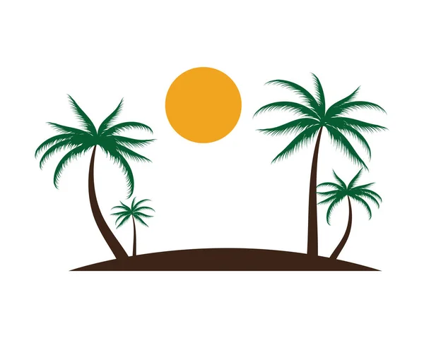 Palm Bomen Logo Template Vector Illustratie — Stockvector