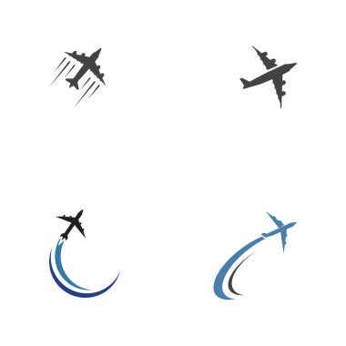 Uçak ikonu vektör illüstrasyon Logo Şablonunu Ayarla