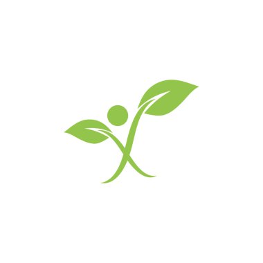 Yaprak ekolojisi logo şablonu vektör sembolü doğa