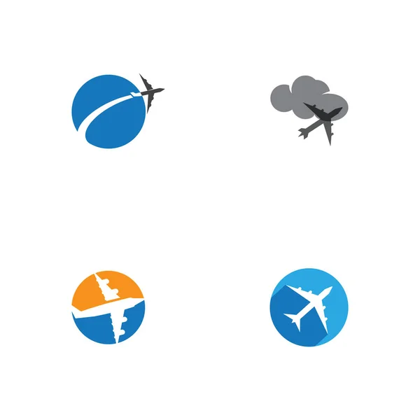 Set Avión Icono Vector Ilustración Diseño Logo Plantilla — Archivo Imágenes Vectoriales