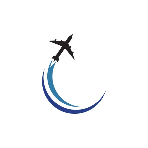 Icono Avión Vector Ilustración Diseño Logo Plantilla — Archivo Imágenes Vectoriales