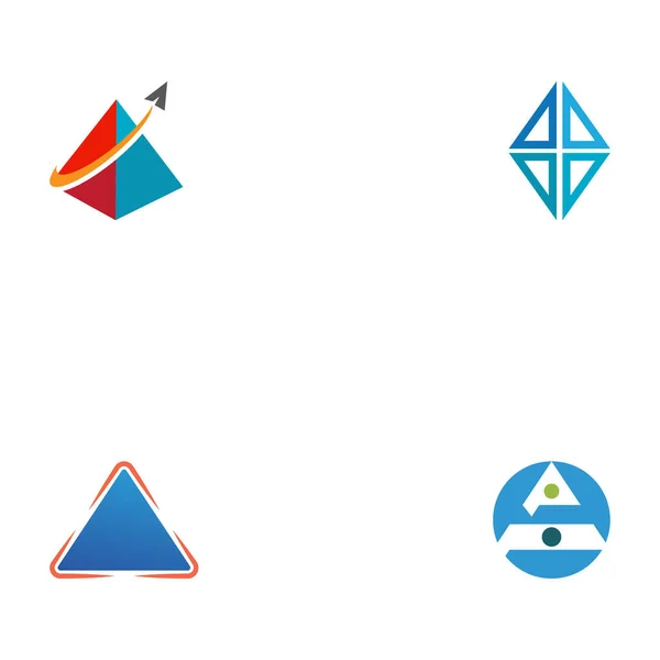 Üçgen Logo Şablonu Vektör Resimleme Tasarımını Ayarla — Stok Vektör