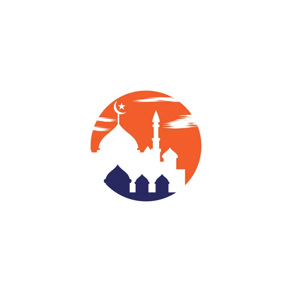 Moskee Logo Template Vector Symbool Natuur — Stockvector