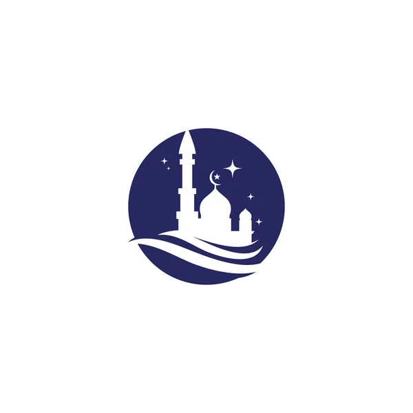 Moskee Logo Template Vector Symbool Natuur — Stockvector