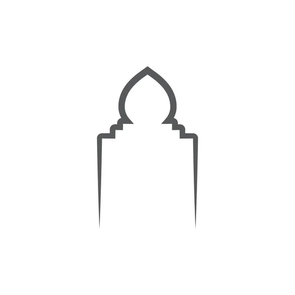 Moskee Venster Vector Pictogram Ontwerp Sjabloon — Stockvector