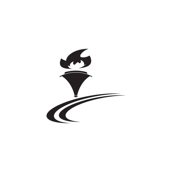 Torch Logo Template Vector Symbool Natuur — Stockvector