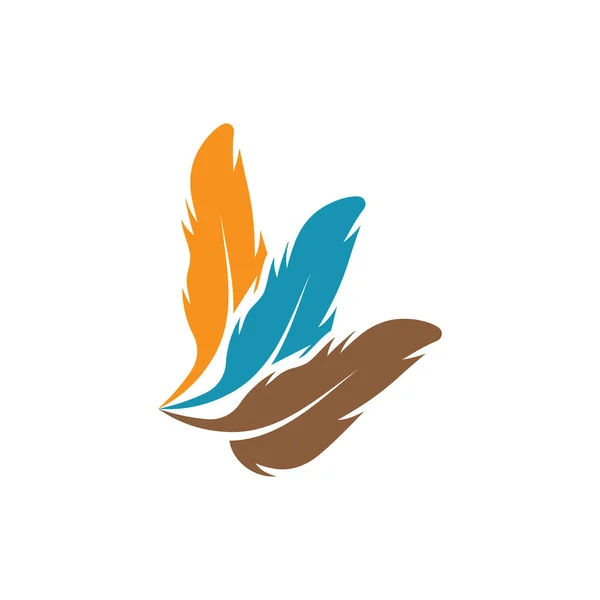 Piume Logo Template Vector Symbol Nature — Vettoriale Stock