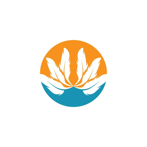 Piume Logo Template Vector Symbol Nature — Vettoriale Stock