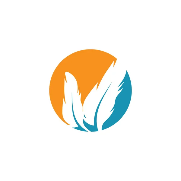 Plumas Logo Plantilla Vector Símbolo Naturaleza — Vector de stock