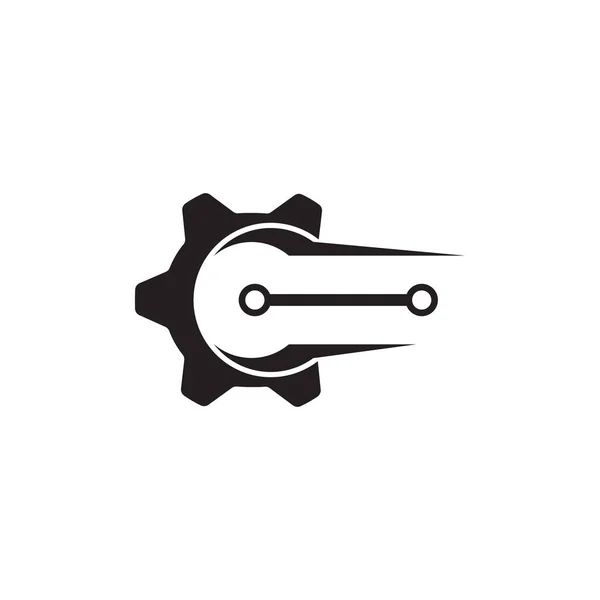 Modelo Logotipo Engrenagem Ícone Vetor Ilustração Design —  Vetores de Stock
