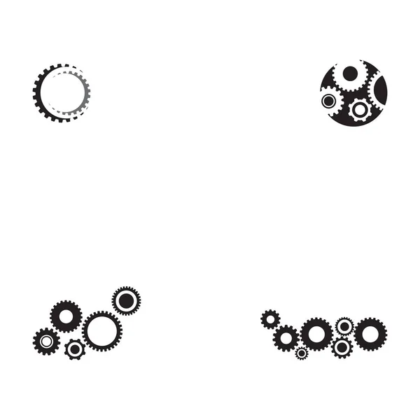 Set Gear Logo Plantilla Vector Icono Ilustración Diseño — Archivo Imágenes Vectoriales