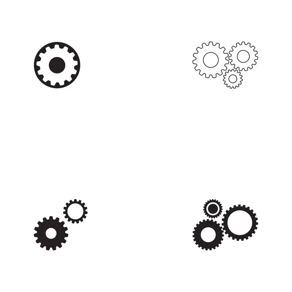 Set Gear Logo Plantilla Vector Icono Ilustración Diseño — Archivo Imágenes Vectoriales