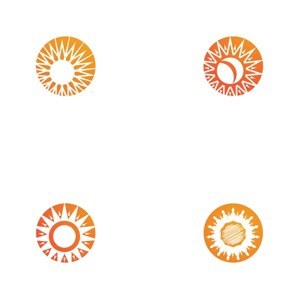 Set Sun Vector Ilustración Icono Logo Plantilla Diseño — Vector de stock