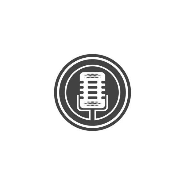 Podcast Vector Ikon Design Illusztráció Sablon — Stock Vector