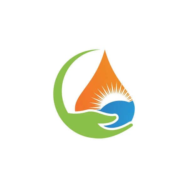 Vodojem Kapka Logo Šablona Vektorové Ilustrace Design — Stockový vektor