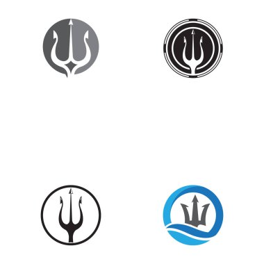 Trident Logo Şablonu vektör resimleme dizaynını ayarla