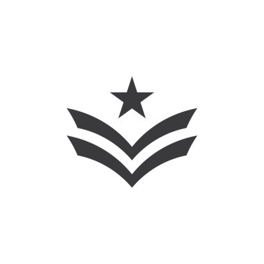 Askeri logo şablonu, vektör çizimi