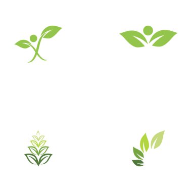 Yaprak Ekolojisi Logo Şablonu Vektör Sembolü Doğayı Ayarla