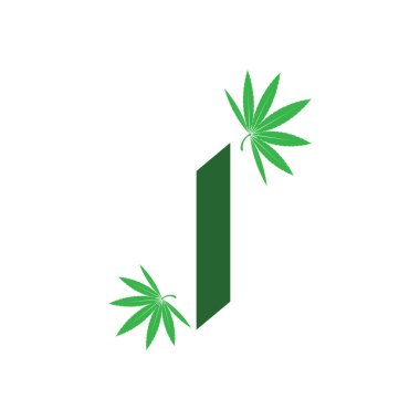 kenevir yaprağı illüstrasyonu, yeşil simge 