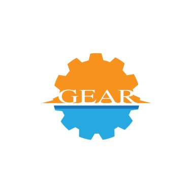 Gear Logo Şablonu vektör çizimi tasarımı
