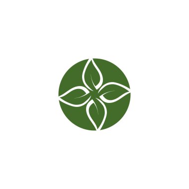 Yaprak ekolojisi logo şablonu vektör sembolü doğa