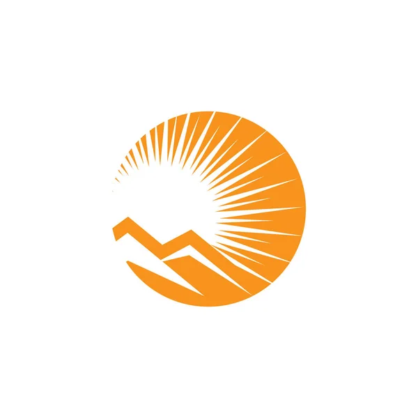 Sun Wave Logo Plantilla Vector Símbolo Naturaleza — Vector de stock